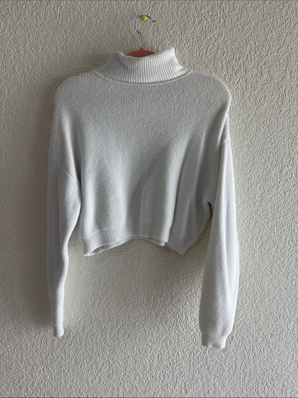 Zara Cream Cropped Turtleneck Sweater